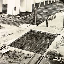 Photograph - Programme '84, Timber Floor Replacement in the Great Hall, Royal Exhibition Buildings, 17 Sep 1984