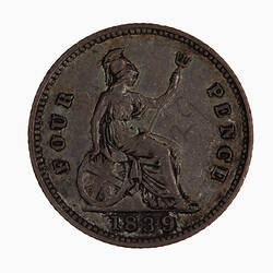 Coin - Groat, Queen Victoria, Great Britain, 1839 (Reverse)