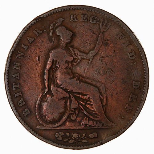 Coin - Penny, Queen Victoria, Great Britain, 1848 (Reverse)
