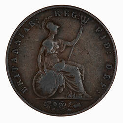 Coin - Halfpenny, Queen Victoria, Great Britain, 1857 (Reverse)