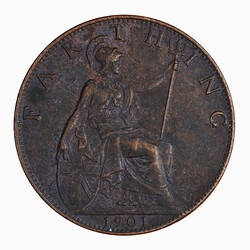 Coin - Farthing, Queen Victoria, Great Britain, 1901 (Reverse)