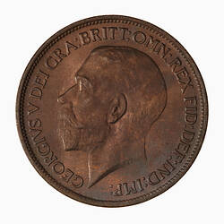 Coin - Halfpenny, George V, Great Britain, 1916 (Obverse)