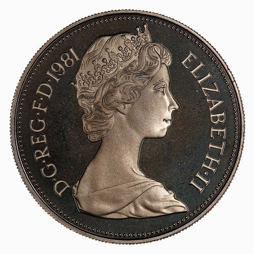Proof Coin - 10 New Pence, Elizabeth II, Great Britain, 1981 (Obverse)