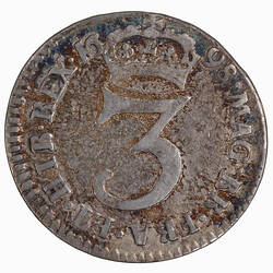 Coin - Threepence, William III, England, Great Britain, 1698 (Reverse)