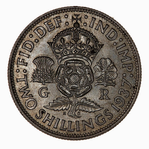 Coin - Florin (2 Shillings), George VI, Great Britain, 1937 (Reverse)