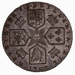 Coin - Sixpence, George III, Great Britain, 1787 (Reverse)
