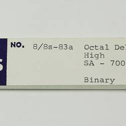Paper Tape - DECUS, '8/8s-83a Octal Debugging Program, High SA-7000, 7000-7577, Binary', circa 1968