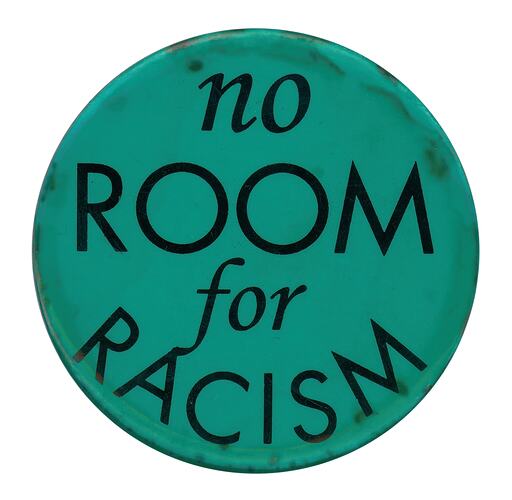 Badge - No Room for Racism, circa 1980s-1990s