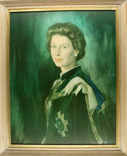 Portrait - Queen Elizabeth II, P Fitzgerald, Framed, 1963