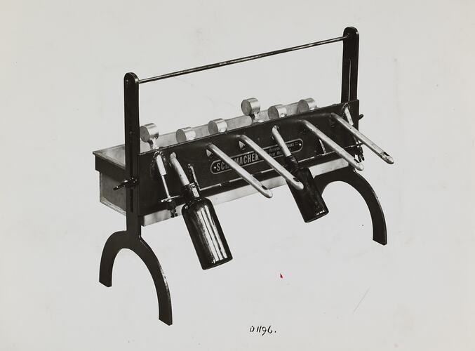 Photograph - Schumacher Mill Furnishing Works, 'Syphon-Type Liquid Filling Machine', Port Melbourne, Victoria, 1941