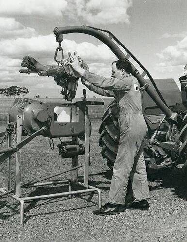 Man using a jib crane.