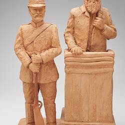 Sculpture - 'Ned Kelly in the Dock', Mr. Leon Wolowski, Clay, circa 1984
