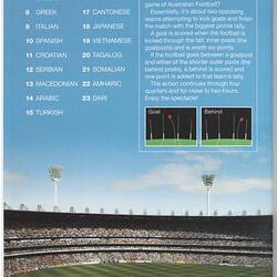Booklet - 'Welcome to the AFL', Australian Football League, 2006
