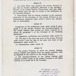 Booklet - 'International Covenants on Human Rights', United Nations, 1967