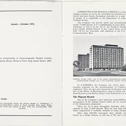 Booklet - 'Facts about Commonwealth Hostels Limited', Commonwealth Hostels Ltd, 1970