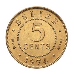 Coin - 5 Cents, Belize (British Honduras), 1974