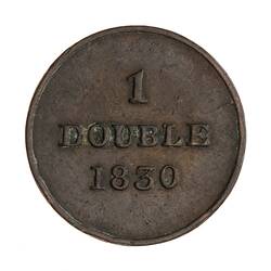 Coin - 1 Double, Guernsey, Channel Islands, 1830