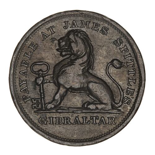 Token - 2 Quartos, James Spittles, Gibraltar, 1820