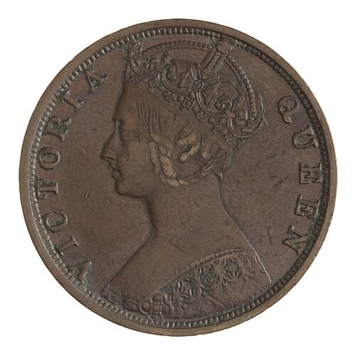 Coin - 1 Cent, Hong Kong, 1880