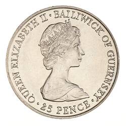 Coin - 25 Pence, Guernsey, Channel Islands, 1980