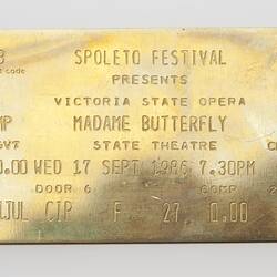 Commemorative Ticket - Spoleto Festival, 1986