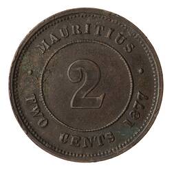 Coin - 2 Cents, Mauritius, 1877