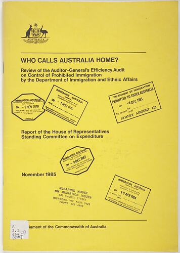 Yellow booklet with black printed text.