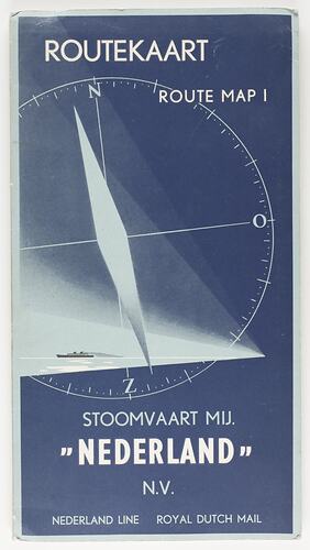Route Map - Amsterdam-Suez Canal-Australia, Nederland Shipping Line MV Johan van Oldenbarnevelt, Guenter Schneider, 1954-1955