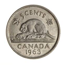 Coin - 5 Cents, Canada, 1963