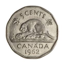 Coin - 5 Cents, Canada, 1962