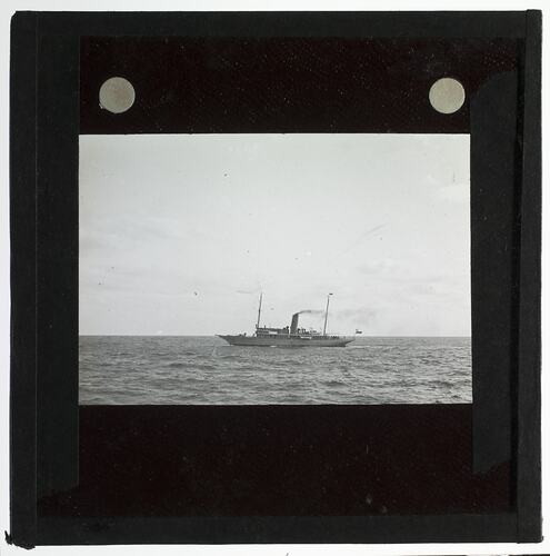 Lantern Slide - Pilot Ship Akuna in Port Phillip Bay, Ellsworth Relief Expedition, 18 Feb 1936