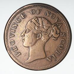 Coin - 1 Penny, Nova Scotia, Canada, 1840