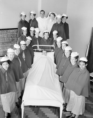 Hospital Staff with Patient, Austin Hospital, Heidelberg, Victoria, 1958