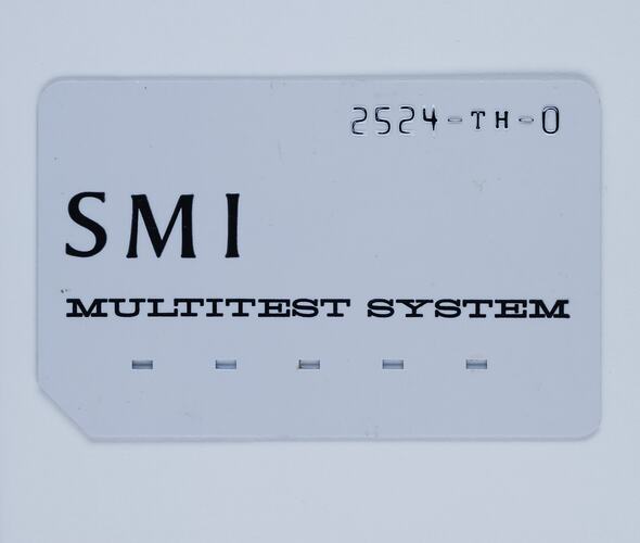 Standard Identity Card - Patient Access, Medidata Patient Data Acquisition System, Searle Medical Computer, PDP8/1, 1968-1987