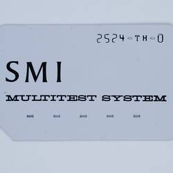 Standard Identity Card - Patient Access, Medidata Patient Data Acquisition System, Searle Medical Computer, PDP8/1, 1968-1987