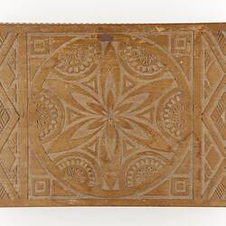 Box - Carved Wood with Geometric Design, Displaced Persons' Camp Craft, Germany, circa 1945-1947