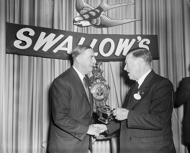 Swallow & Ariell Ltd, Award Presentation, Chevron Hotel, Melbourne, Victoria, 1958