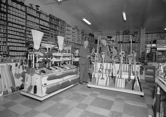 Two Men in Morrisons Hardware Store, Malvern, Victoria, Oct 1954