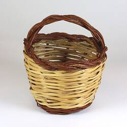 Basket - Mazzarino, Figs & Fruit Harvest, Woven Cane, St Albans, Melbourne, circa 1990s
