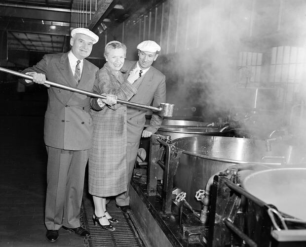 H. J. Heinz Co Pty Ltd, Three People in Factory, Dandenong, Victoria, Jul 1958