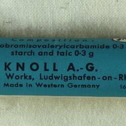 Drug - Bromural (Bromoisovalerylcarbamide), Knoll A.G. Chemical Works, circa 1950