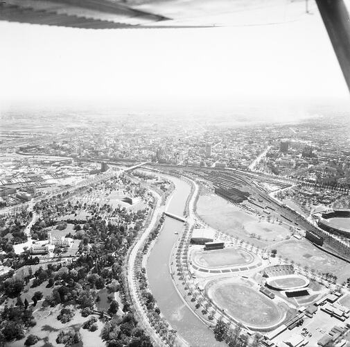 Negative - Aerial View of Melbourne, circa 1955