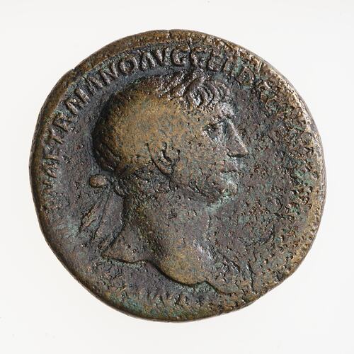Coin - Sestertius, Emperor Trajan, Ancient Roman Empire, 103-111 AD