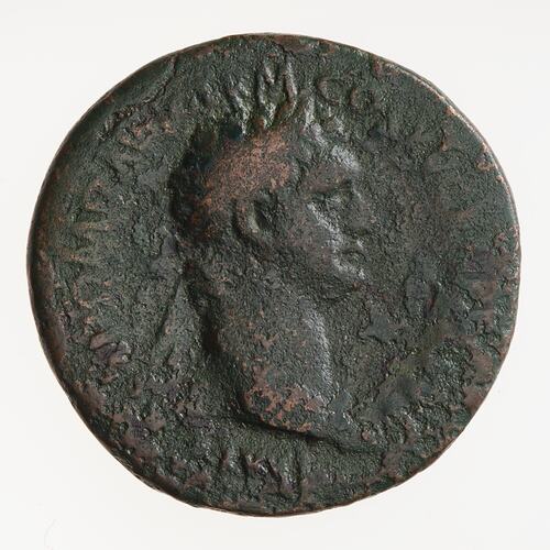 Coin - As, Emperor Domitian, Ancient Roman Empire, 90-91 AD