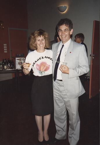 Photograph - Kodak Australasia Pty Ltd, Shane Allan & Penelope Lowry at 25 Year Service Celebration, Coburg, 1990