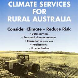 Leaflet - Bureau of Meteorology, 'Climate Services for Rural Australia', 1991