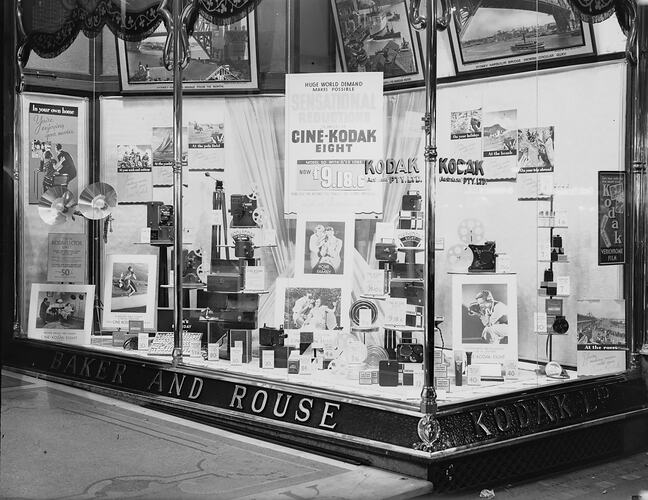 Kodak Australasia Pty Ltd, Shopfront Display, 'Cine-Kodak Eight', George St, Sydney, 1932 - 1934