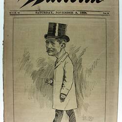 Cover of Bulletin with caricature of George Lavater.