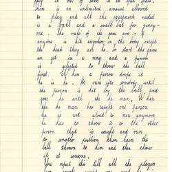 Document - Jeff Rice, to Dorothy Howard, Description of Chasing Game 'King', 24 Mar 1955