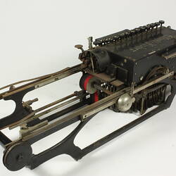 Typewriter and accessories.